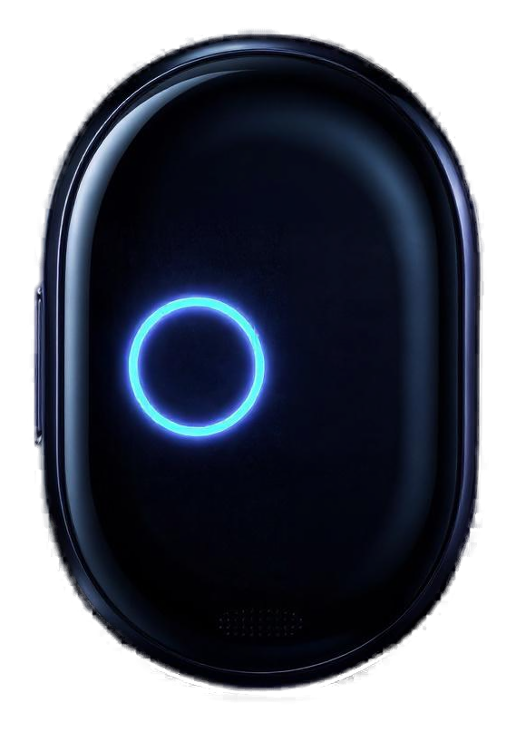 iRato Pulse — glossy obsidian shell with breathing cyan pulse ring
